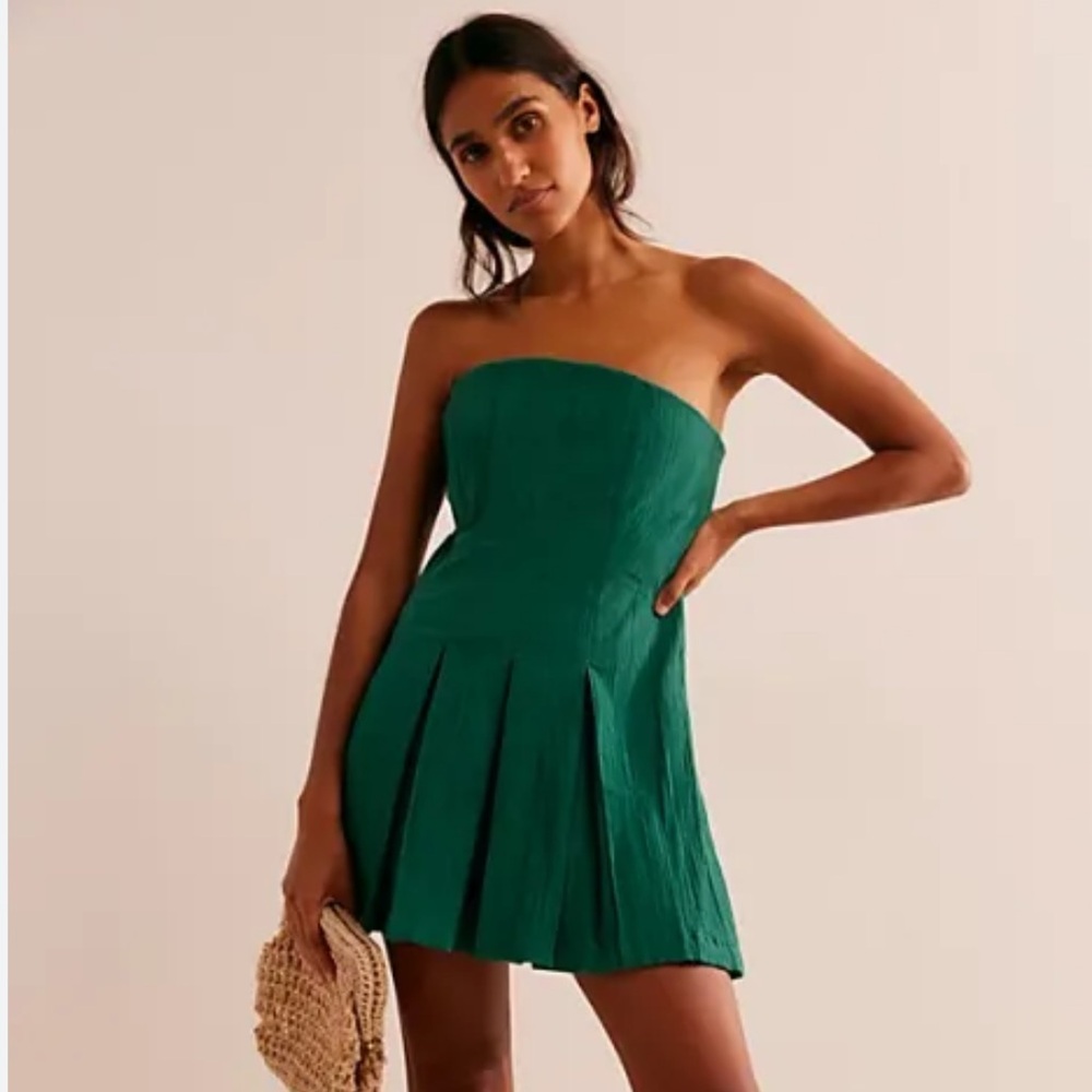 Free People Green Strapless Dress